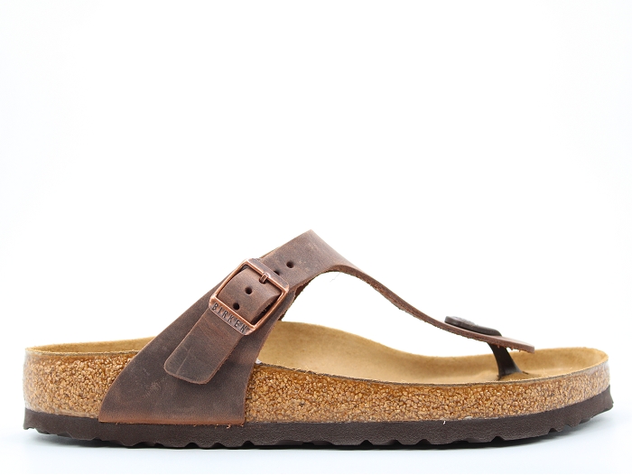 Birkenstock mule gizeh cuir gras marron