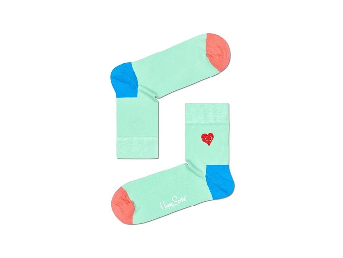 Happy socks chaussettes chaussettes crew embroidery heart multi