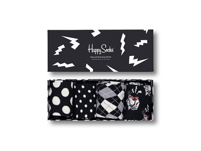 Happy socks chaussettes coffret black and white multi2307301_6