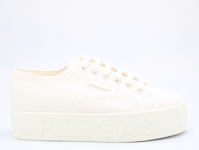 Superga sneakers 2790 shiny 3d lettering blanc