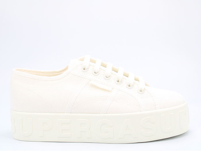 Superga sneakers 2790 shiny 3d lettering blanc