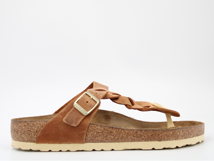 Birkenstock mule gizeh braded leoi marron